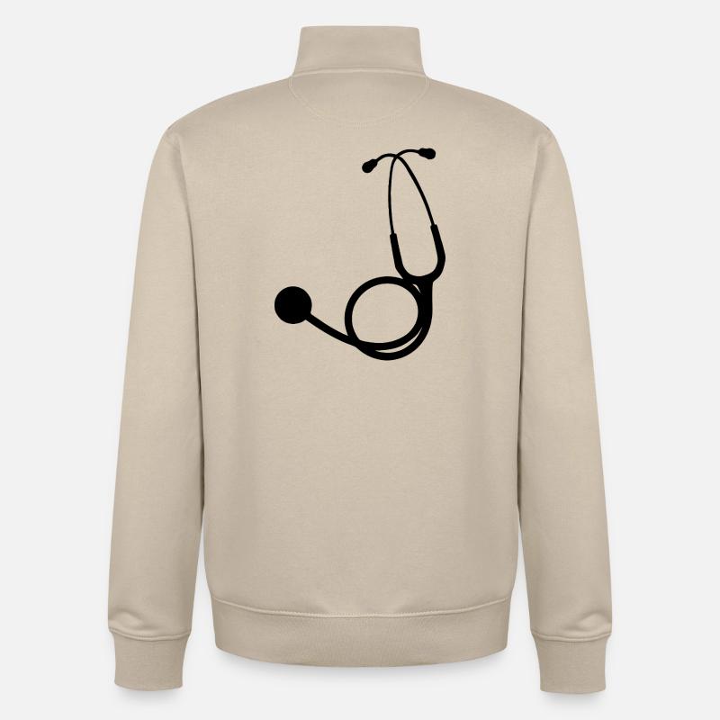 Stethoscope black - Unisex Organic Zip Sweatshirt by Stanley/Stella - desert dust