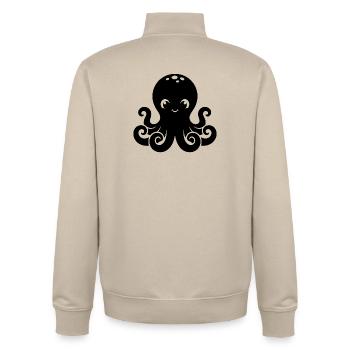 Cute Little Octopus Design - Unisex Organic Zip Sweatshirt by Stanley/Stella - desert dust - Back - AI Model Male 185 dark (185cm)