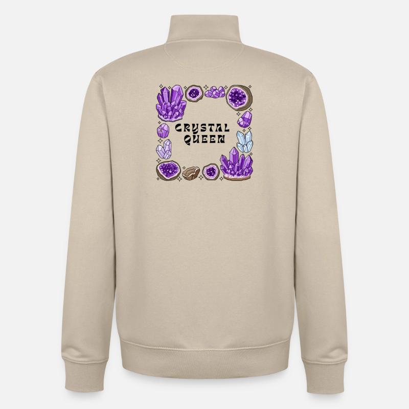 Amnetyst Kristallgeode Kreis - Unisex Organic Zip Sweatshirt von Stanley/Stella - Cremebeige