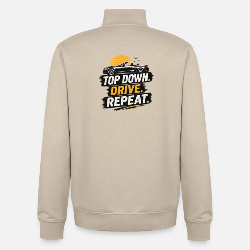 Top Down Drive Repeat Cabrio - Unisex Organic Zip Sweatshirt von Stanley/Stella - Cremebeige