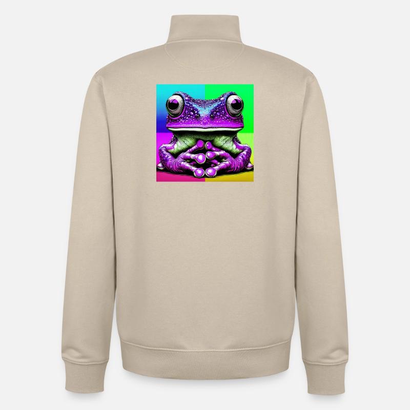 grenouille - Sweat zippé unisexe en coton bio Stanley/Stella - beige crème