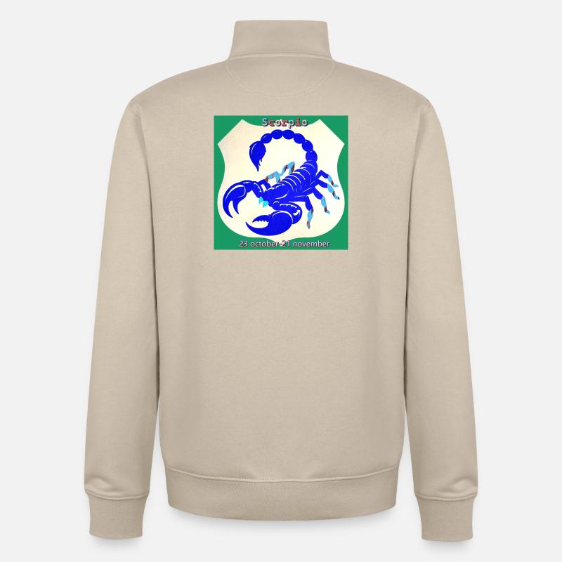 scorpion - Sweat zippé unisexe en coton bio Stanley/Stella - beige crème