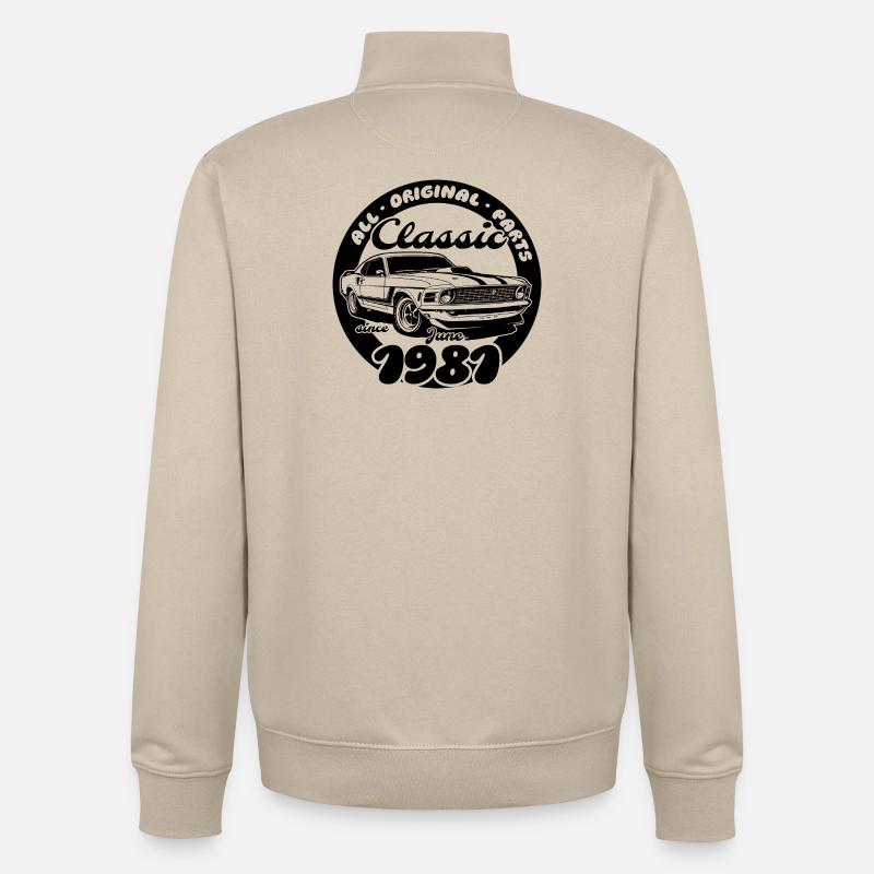 45e anniversaire - Classic Musclecar 06/1981 - Sweat zippé unisexe en coton bio Stanley/Stella - beige crème