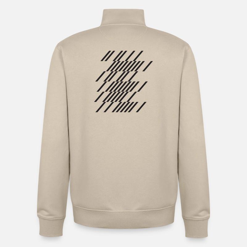 Diagonal Line Grid Overlap - Unisex Organic Zip Sweatshirt by Stanley/Stella - desert dust