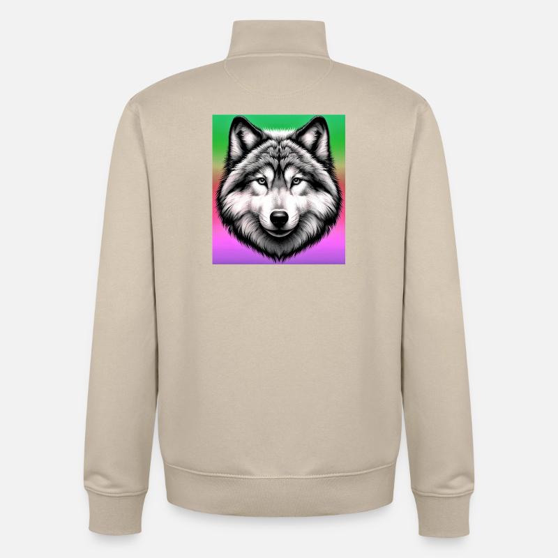 Wolf - Unisex Organic Zip Sweatshirt von Stanley/Stella - Cremebeige
