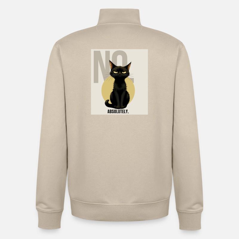 NO Sarcastic Black Cat Design - Unisex Organic Zip Sweatshirt von Stanley/Stella - Cremebeige