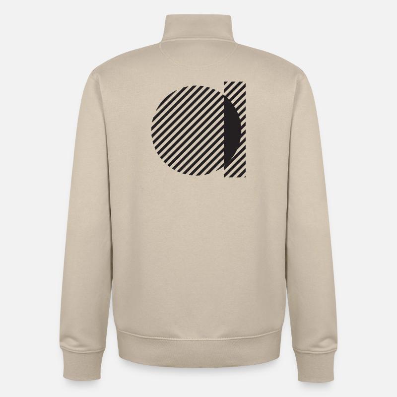Diagonal Stripe Circle Abstract - Unisex Organic Zip Sweatshirt by Stanley/Stella - desert dust