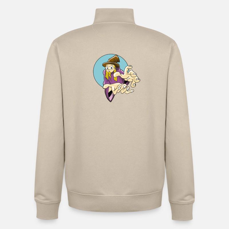 Fordernder Zauberer Illustration - Unisex Organic Zip Sweatshirt von Stanley/Stella - Cremebeige
