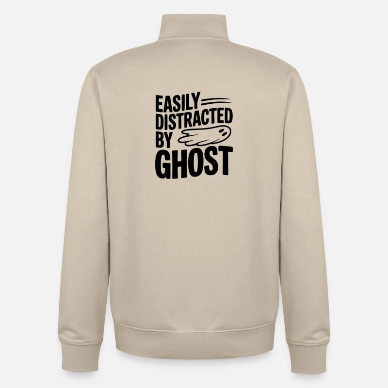 Easily Distracted by Ghost - Unisex Organic Zip Sweatshirt by Stanley/Stella - desert dust