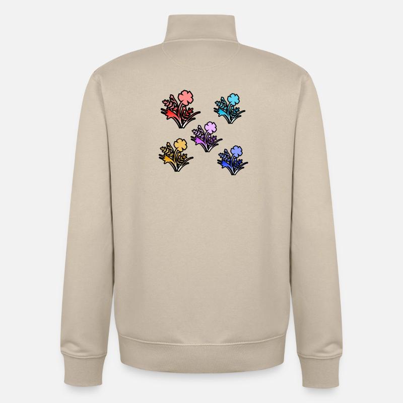 Fleur - Sweat zippé unisexe en coton bio Stanley/Stella - beige crème