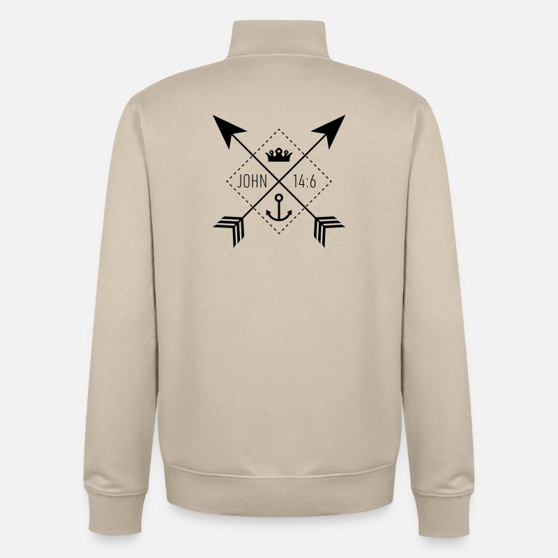 Sign John14:6 - Unisex Organic Zip Sweatshirt by Stanley/Stella - desert dust