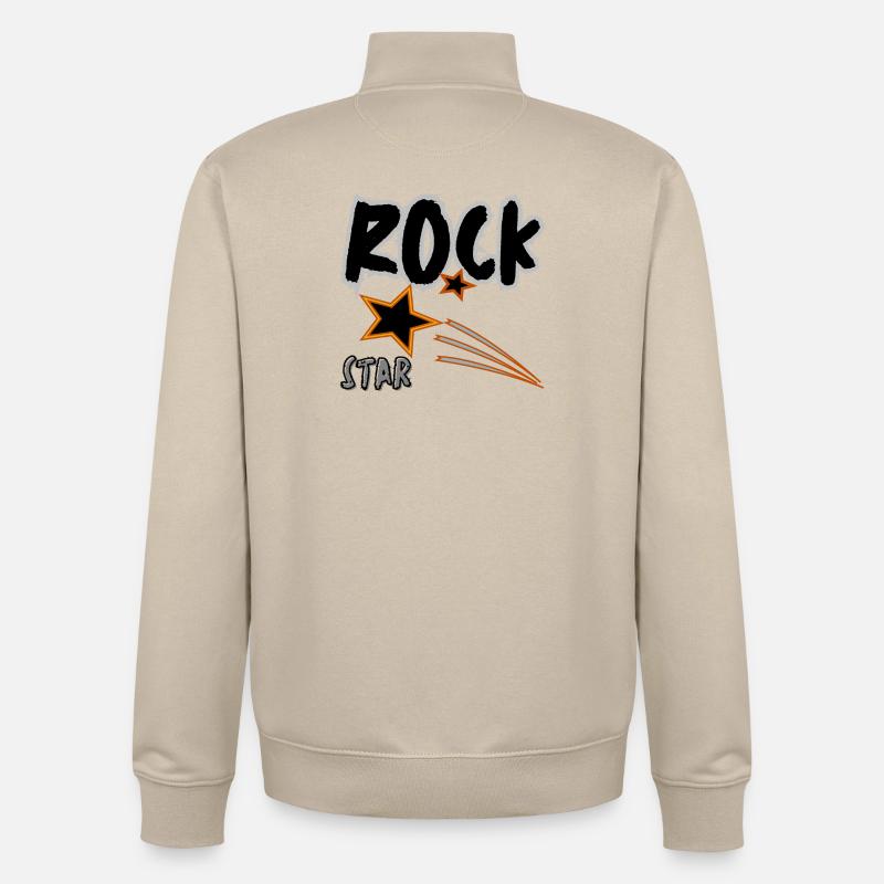 Rock Star - Sweat zippé unisexe en coton bio Stanley/Stella - beige crème