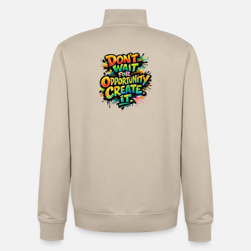 N’t_wait_ - Sweat zippé unisexe en coton bio Stanley/Stella - beige crème