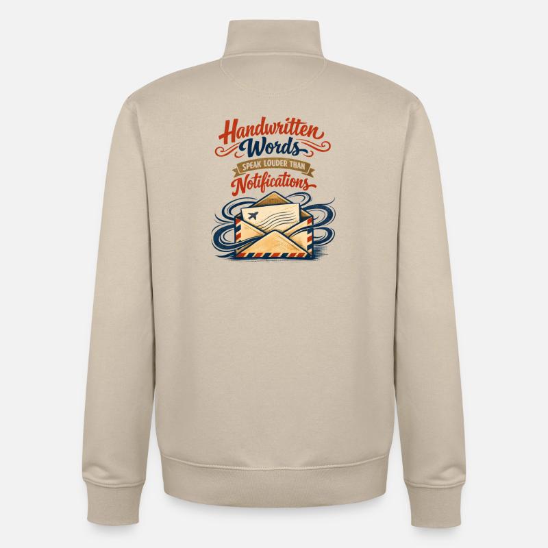 Handschrift statt Push | Snail Mail - Unisex Organic Zip Sweatshirt von Stanley/Stella - Cremebeige