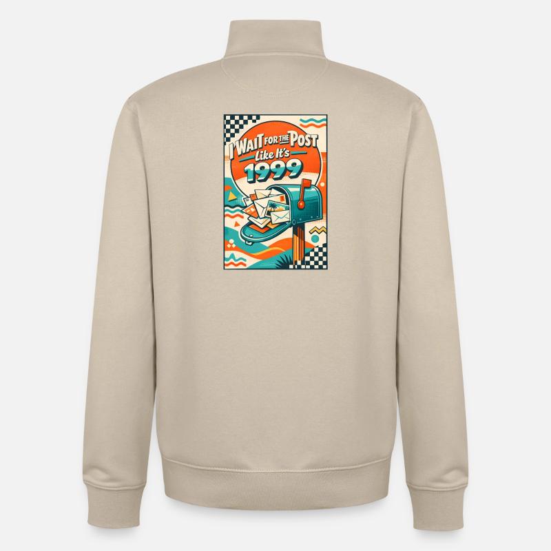 Warte auf Post | Snail Mail 1999 - Unisex Organic Zip Sweatshirt von Stanley/Stella - Cremebeige