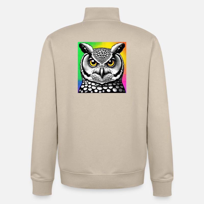 hibou - Sweat zippé unisexe en coton bio Stanley/Stella - beige crème