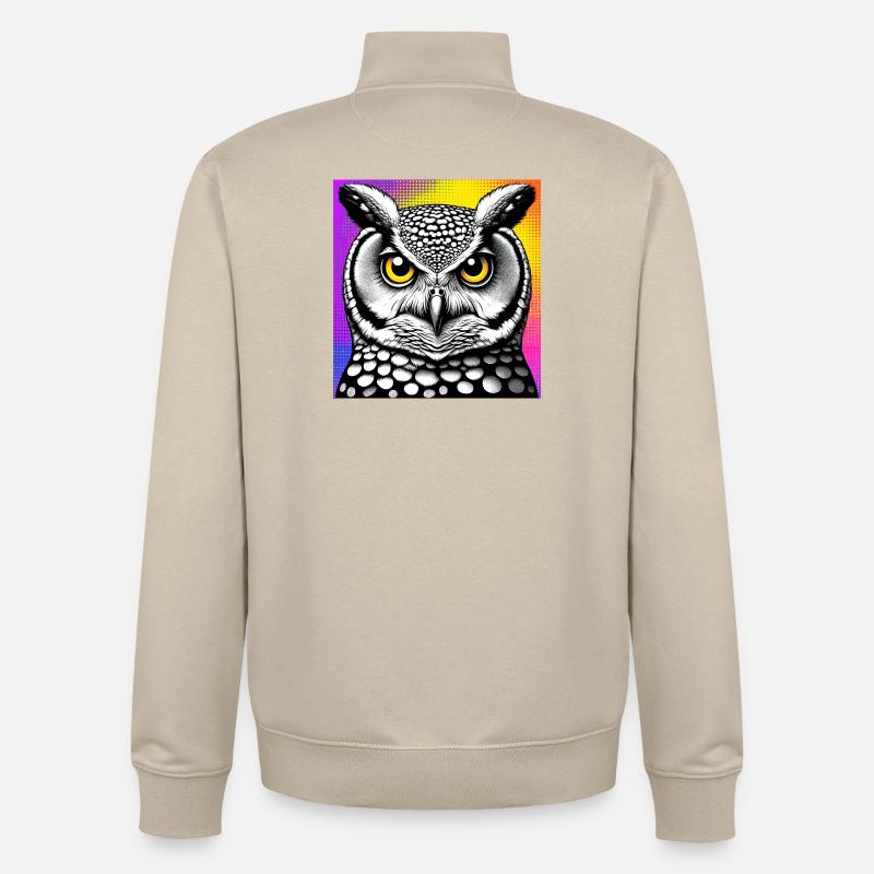 hibou - Sweat zippé unisexe en coton bio Stanley/Stella - beige crème