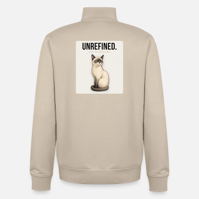 UNREFINED Sarcastic Cat Design - Unisex Organic Zip Sweatshirt von Stanley/Stella - Cremebeige