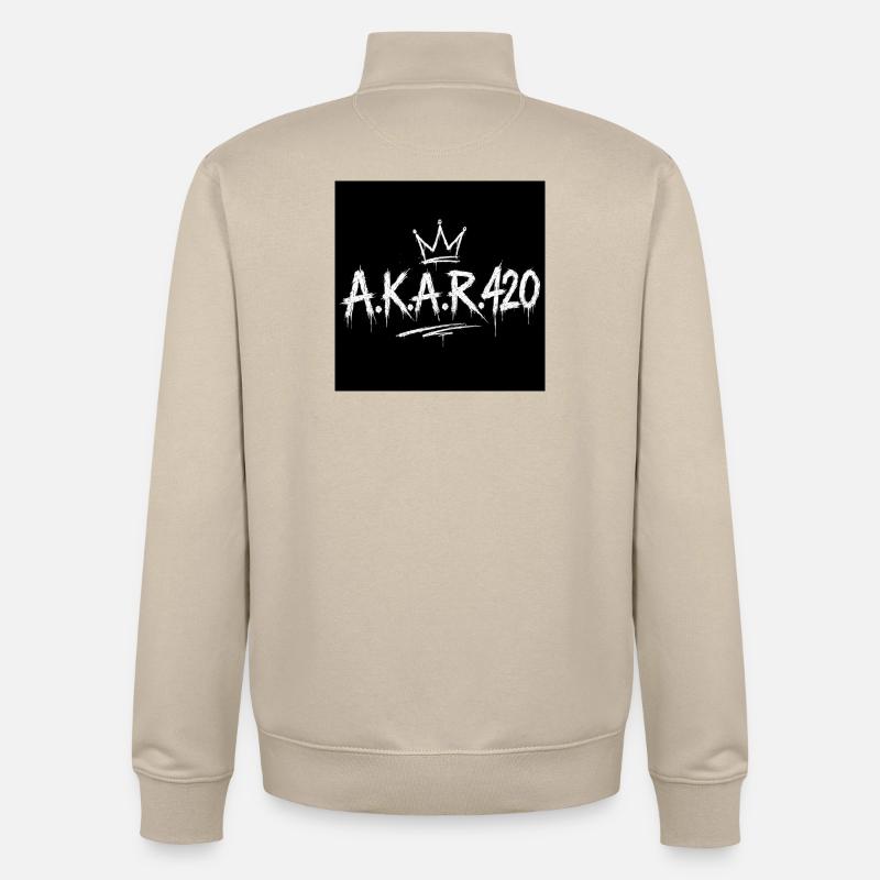 AKAR420 Couronne de graffiti - Sweat zippé unisexe en coton bio Stanley/Stella - beige crème