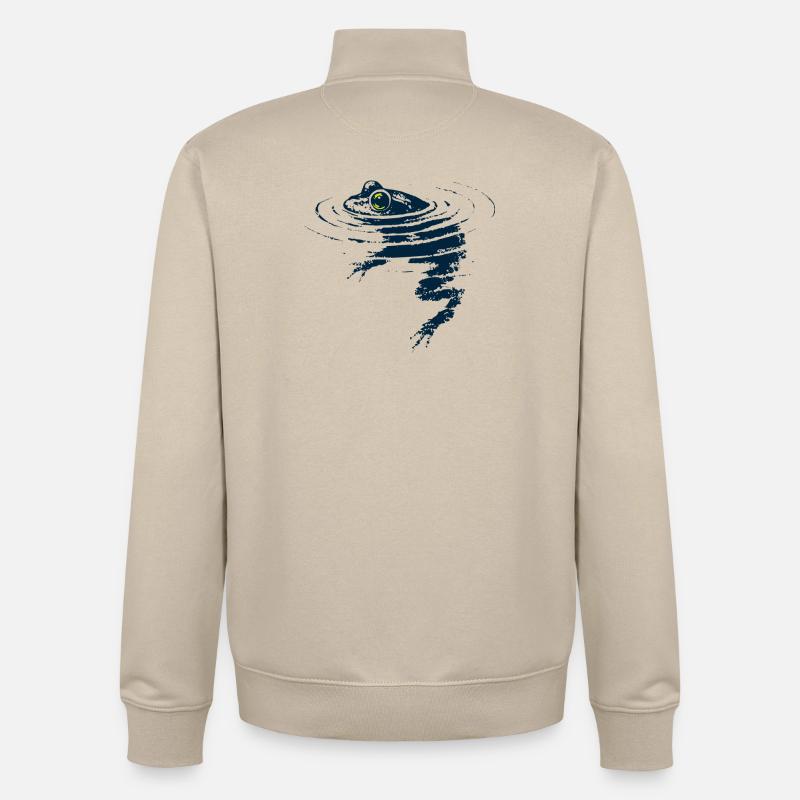Chill frog - Sweat zippé unisexe en coton bio Stanley/Stella - beige crème