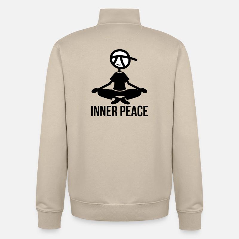 Paix intérieure - Sweat zippé unisexe en coton bio Stanley/Stella - beige crème