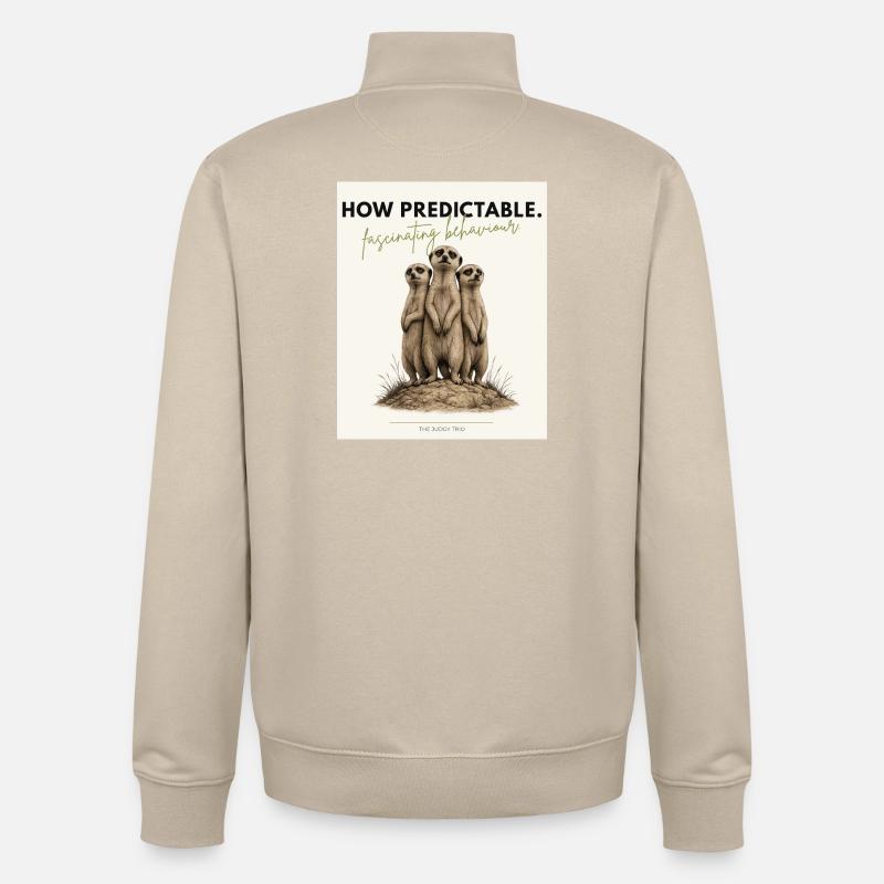 How Predictable Funny Meerkat - Unisex Organic Zip Sweatshirt von Stanley/Stella - Cremebeige