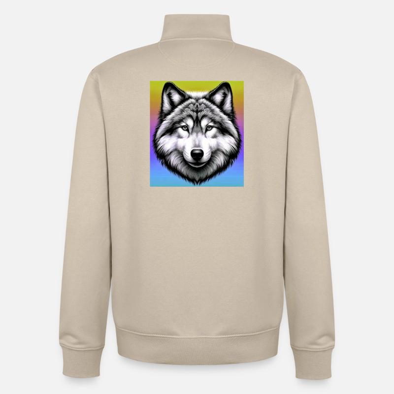 Wolf - Unisex Organic Zip Sweatshirt by Stanley/Stella - desert dust