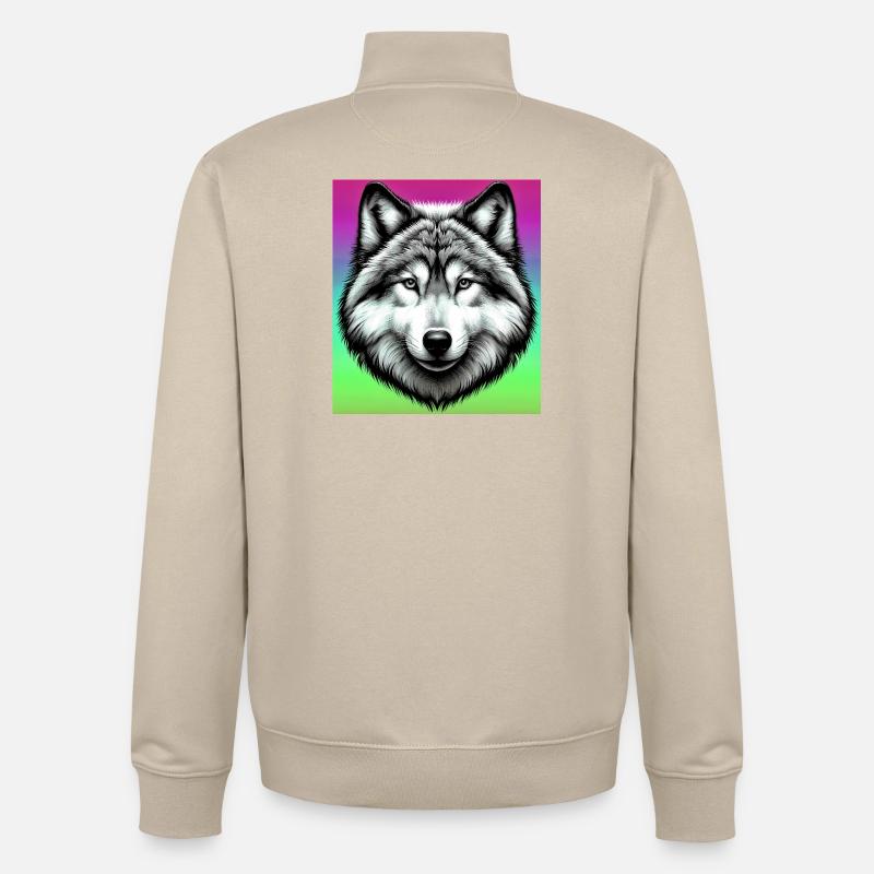 Wolf - Unisex Organic Zip Sweatshirt by Stanley/Stella - desert dust