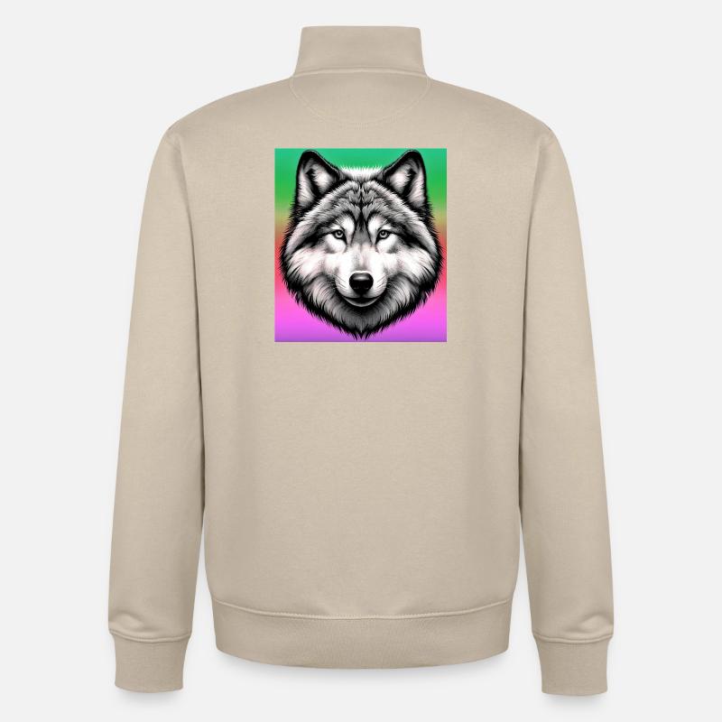 Loup - Sweat zippé unisexe en coton bio Stanley/Stella - beige crème