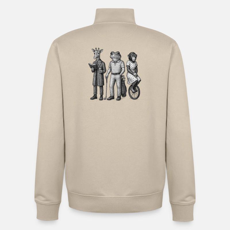 Trio d’Amis Anthropomorphes - Sweat zippé unisexe en coton bio Stanley/Stella - beige crème
