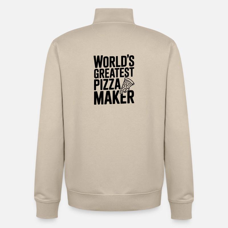 Le plus grand pizzariophile du monde - Sweat zippé unisexe en coton bio Stanley/Stella - beige crème