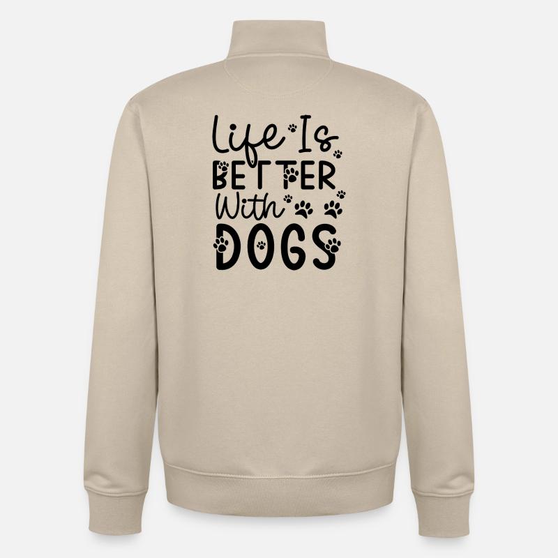 Monochromes Minimal-Abstract Muster - Unisex Organic Zip Sweatshirt von Stanley/Stella - Cremebeige
