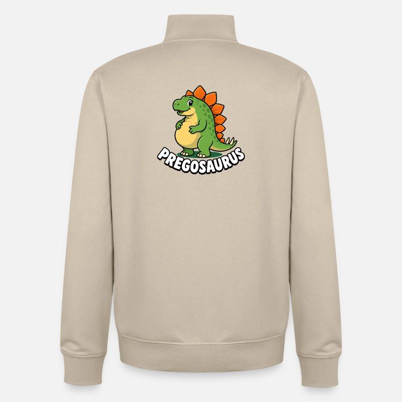 Mère enceinte Pregosaurus Dinosaure Swing - Sweat zippé unisexe en coton bio Stanley/Stella - beige crème