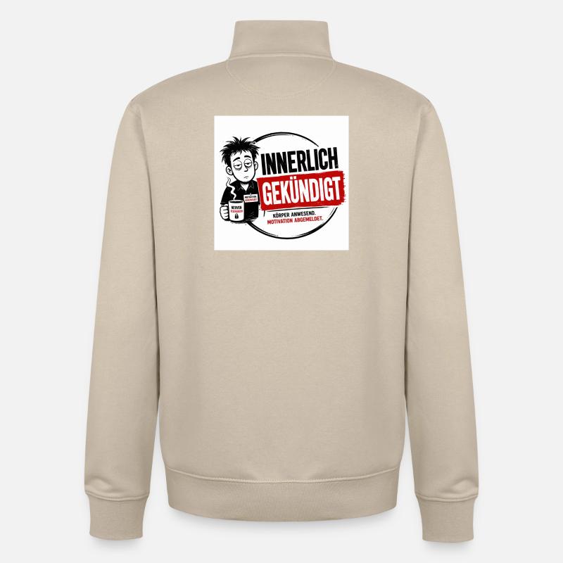 Innerlich habe gekündigt - Unisex Organic Zip Sweatshirt von Stanley/Stella - Cremebeige