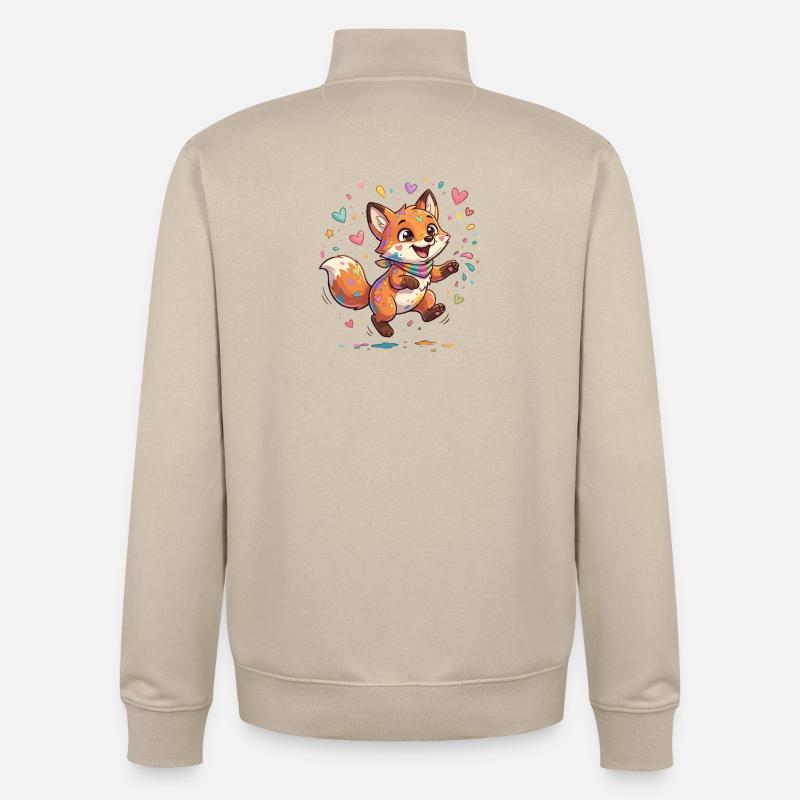 Liebenswerter Regenbogenfuchs - Unisex Organic Zip Sweatshirt von Stanley/Stella - Cremebeige