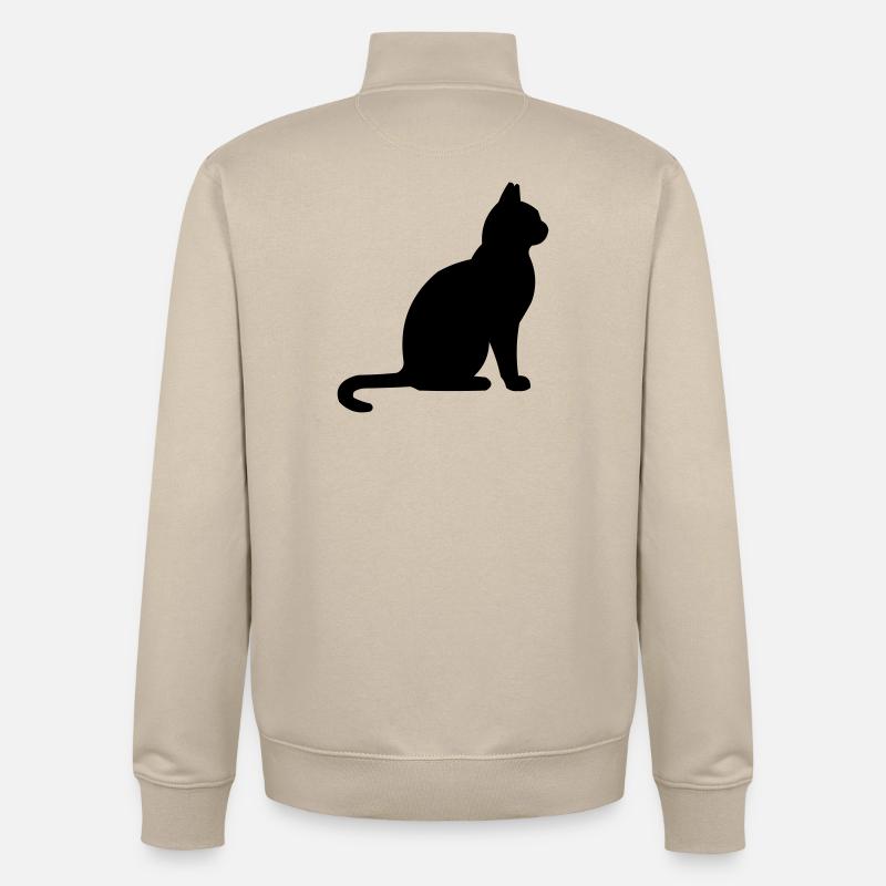 Chat - Sweat zippé unisexe en coton bio Stanley/Stella - beige crème