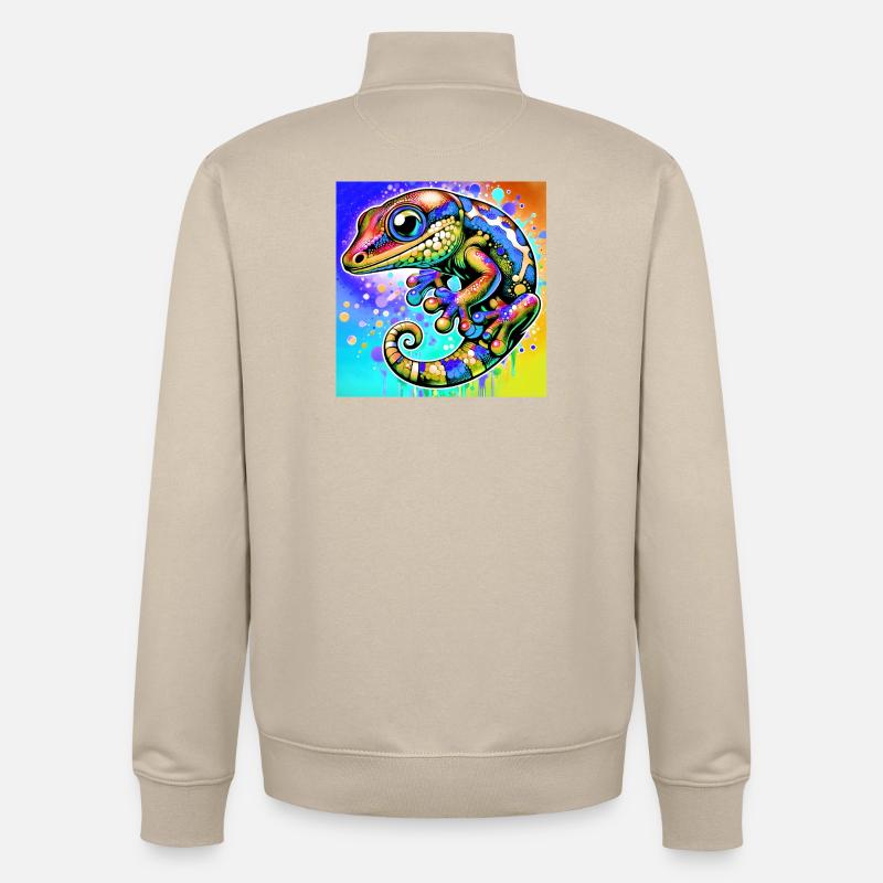 Gecko - Unisex Organic Zip Sweatshirt by Stanley/Stella - desert dust