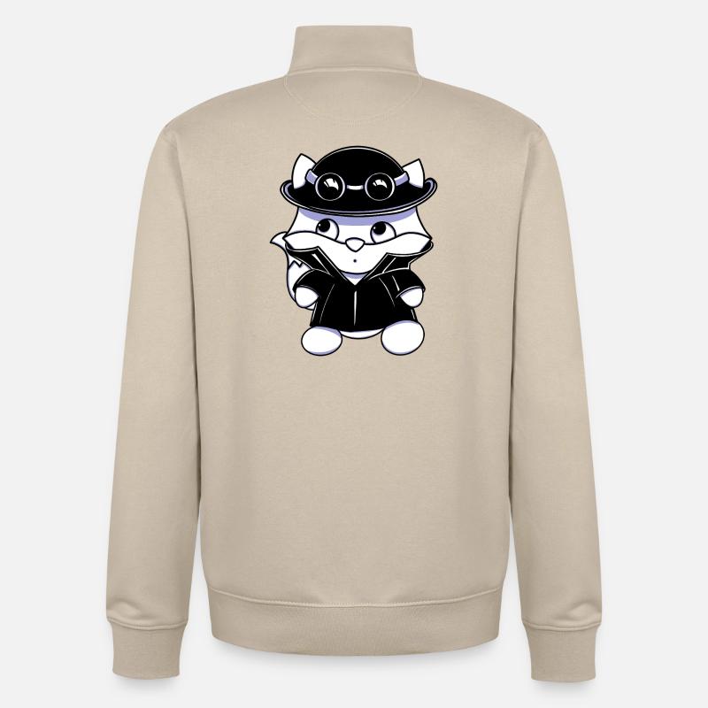Petit détective - Sweat zippé unisexe en coton bio Stanley/Stella - beige crème