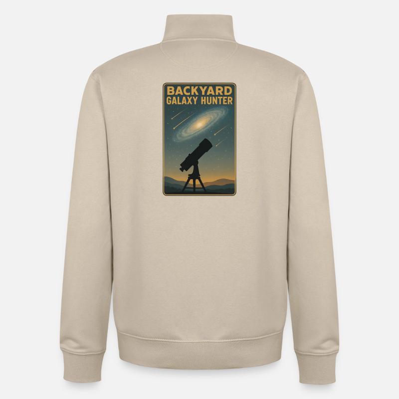 Backyard Galaxy Hunter | Astronomy - Unisex Organic Zip Sweatshirt by Stanley/Stella - desert dust