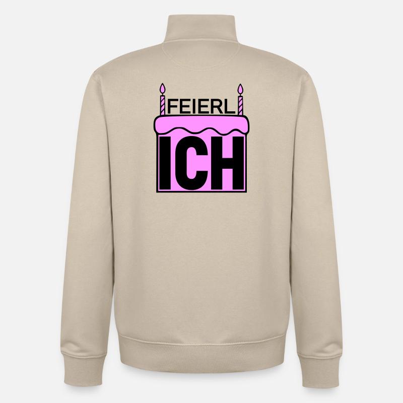 ich feierlich - Unisex Organic Zip Sweatshirt von Stanley/Stella - Cremebeige