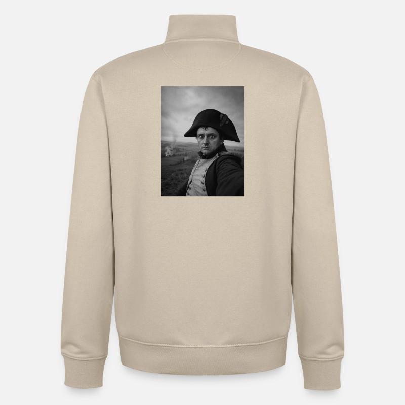 Selfie Napoléon - Sweat zippé unisexe en coton bio Stanley/Stella - beige crème
