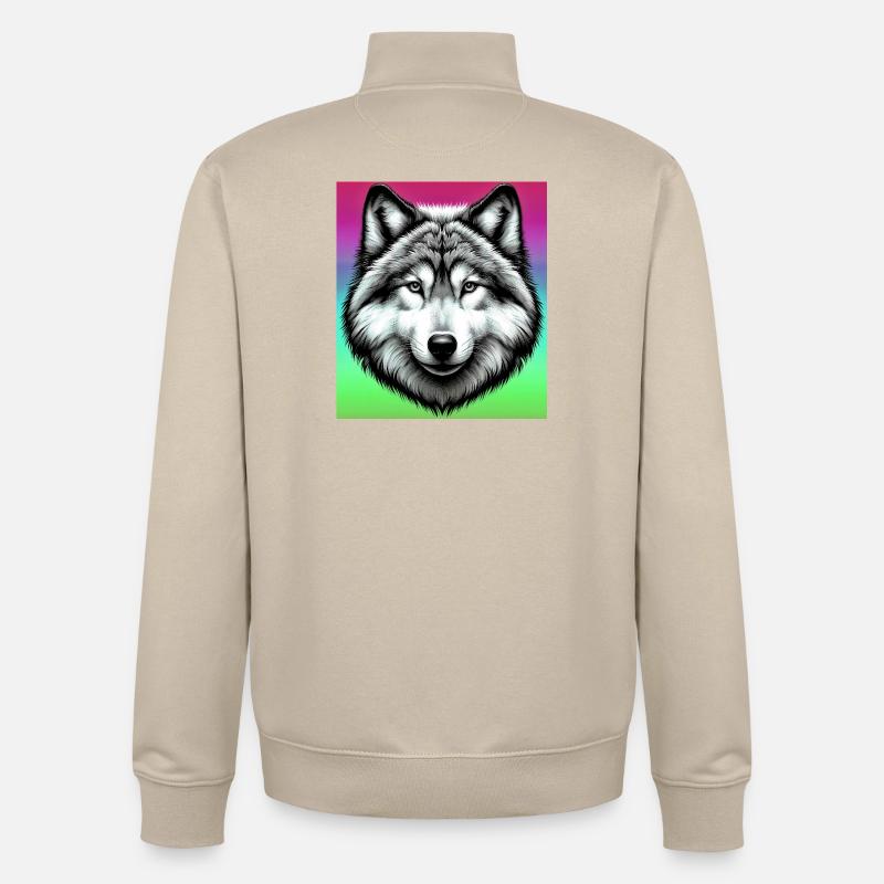 Wolf - Unisex Organic Zip Sweatshirt by Stanley/Stella - desert dust
