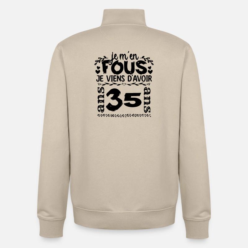 Jai_35_ans - Sweat zippé unisexe en coton bio Stanley/Stella - beige crème