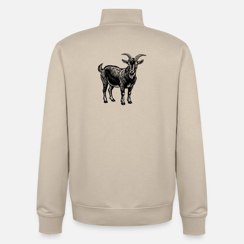 goat - Unisex Organic Zip Sweatshirt by Stanley/Stella - desert dust