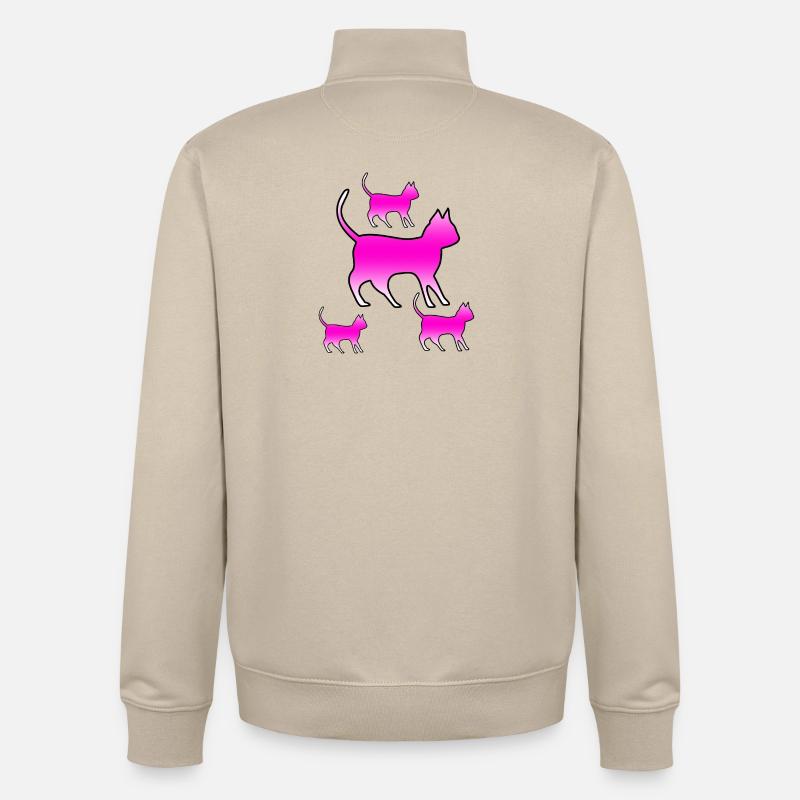 félin - Sweat zippé unisexe en coton bio Stanley/Stella - beige crème