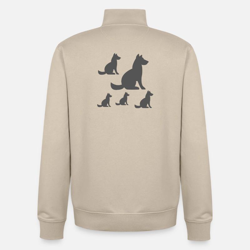 Hunde - Unisex Organic Zip Sweatshirt von Stanley/Stella - Cremebeige