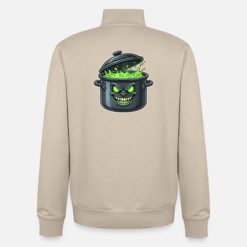 Spooky Green Pot Magic - Unisex Organic Zip Sweatshirt by Stanley/Stella - desert dust