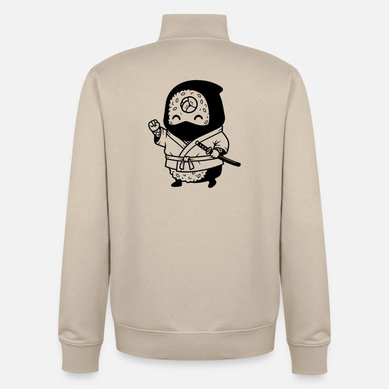 Sushi Samurai Kawaii - Unisex Organic Zip Sweatshirt von Stanley/Stella - Cremebeige