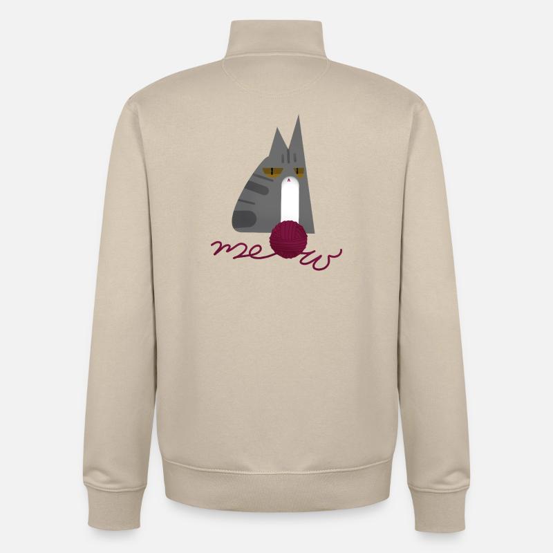 Chaton (gris) - Sweat zippé unisexe en coton bio Stanley/Stella - beige crème