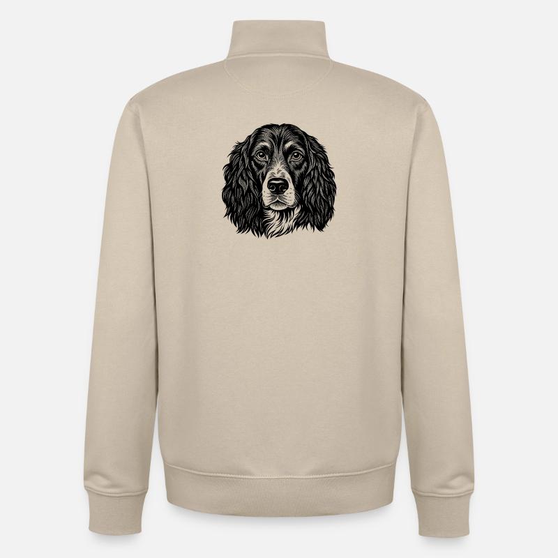 English Springer - Sweat zippé unisexe en coton bio Stanley/Stella - beige crème